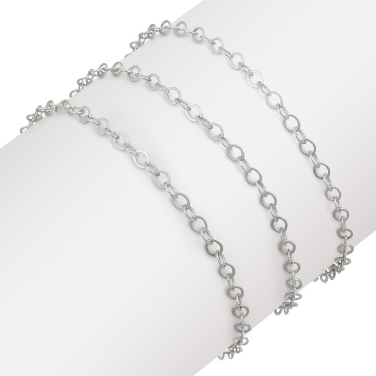 JewelrySupply Flat Cable Link Chain 2.8mm .925 Sterling Silver (Priced per Foot)